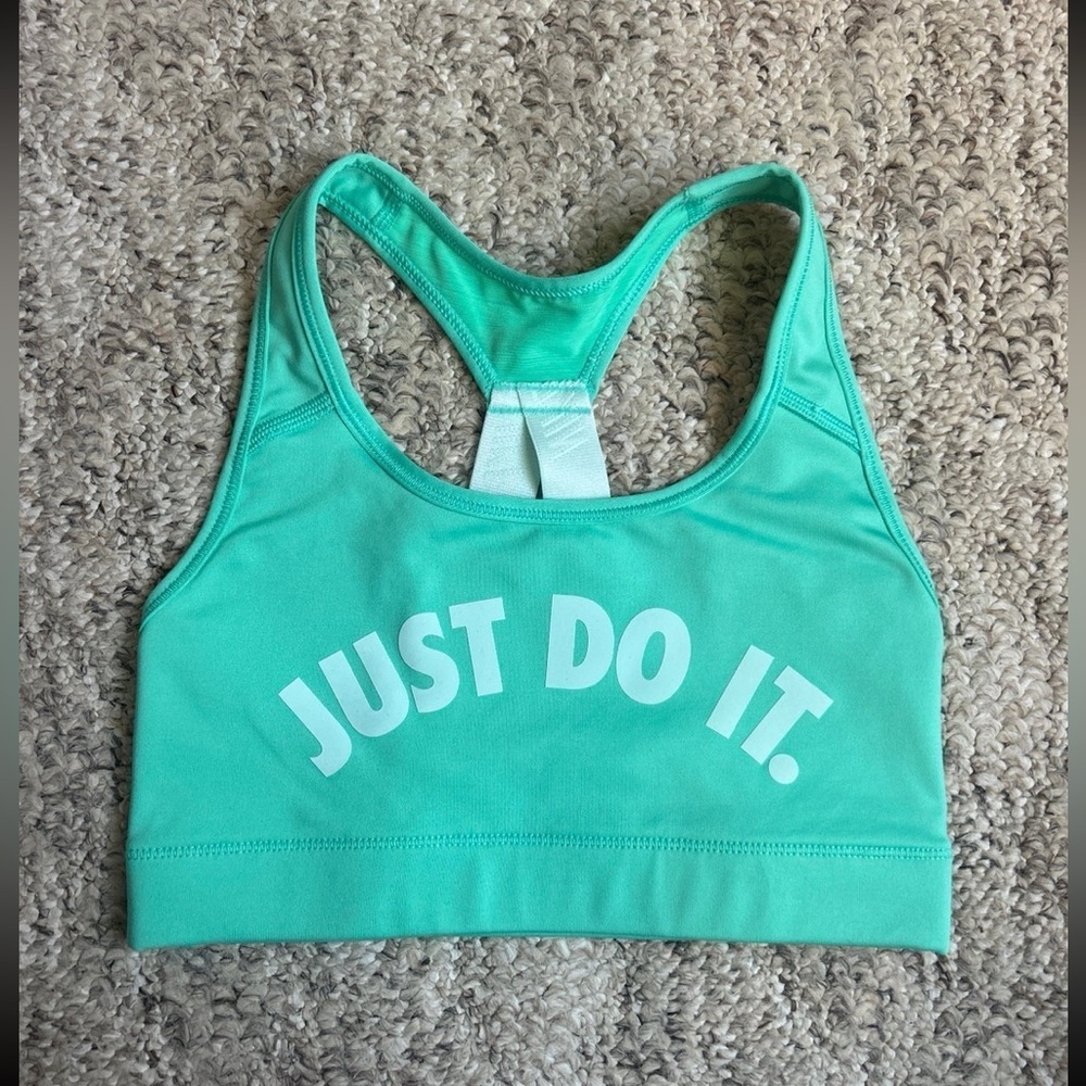 Nike Mint Green 'Just Do It.' Racerback Sports Bra